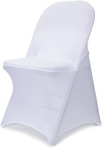 WASIRL Folding Chair Covers White Stretch Spandex