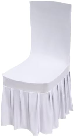 30Pcs Chair Slipcovers with Skirt White