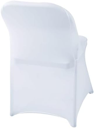 30 Pcs White Folding Chair Covers for Events and Parties