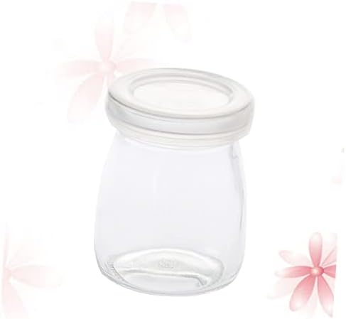 PRETYZOOM 10pcs Glass Pudding Jars with Lids for Party Favors