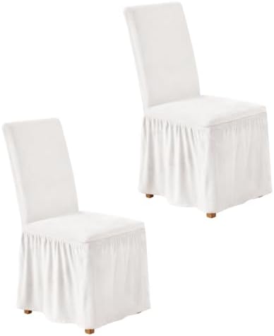 NICEEC Spandex Chair Covers Set of 2 for Dining Chairs White