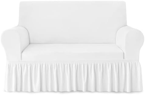 NICEEC Thick Plush Loveseat Cover with Skirt 1