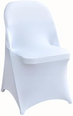 30 Pcs White Folding Chair Covers for Events and Parties