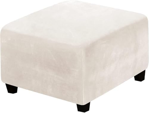 Square Velvet Ottoman Covers with Elastic Bottom