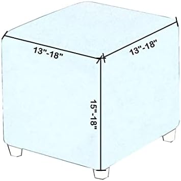 RHYII Ottoman Covers Slipcover Square Jacquard Fabric Footstool Protector