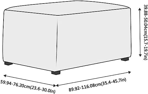 Tophacker Yellow Jacquard Ottoman Cover for Rectangle Ottomans