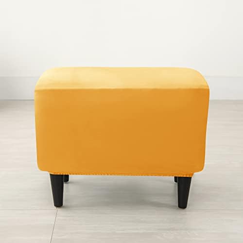 CONRUSER Velvet Ottoman Cover for Living Room Stool