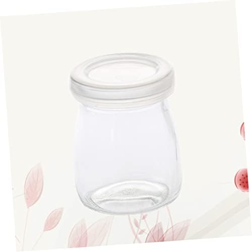 PRETYZOOM 5pcs Pudding Bottles with Lids for Party Favors