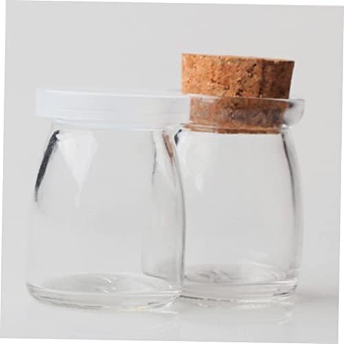 PRETYZOOM 10pcs Glass Pudding Jars with Lids for Party Favors
