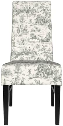 GeRRit Black French Country Toile Dining Chair Covers