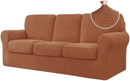 CHUN YI 7 Piece Stretch Sofa Cover for 3 Seater Couch