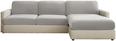 SureFit Hampstead Stretch Velvet Sectional Slipcover - Light Gray