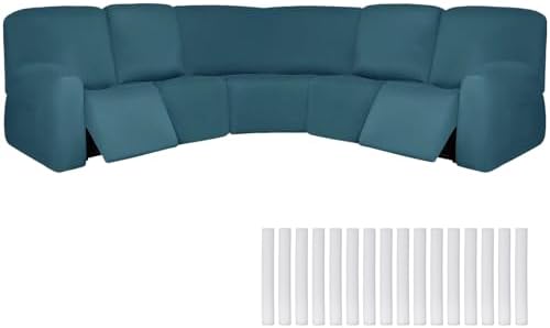 Peryiter 7 Pcs L Shape Sectional Recliner Sofa Covers Set