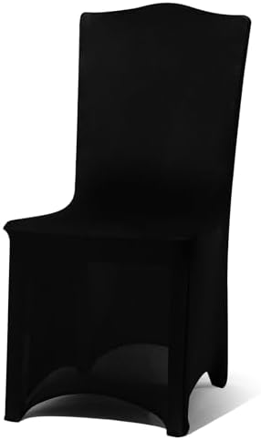 10 Pack Black Spandex Chair Covers for Party and Wedding