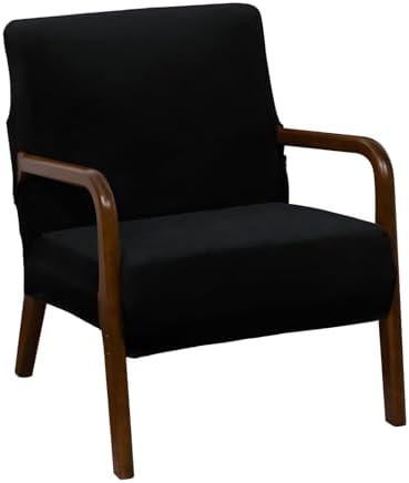 NICEEC Black Spandex Mid Century Chair Covers with Arms