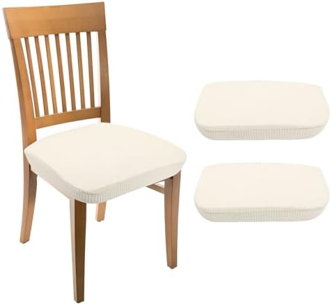 Uxcell 2Pcs Stretch Seat Covers for Dining Chairs White