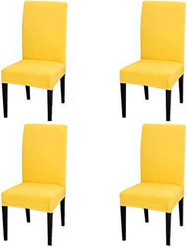 4 Pack Stretch Spandex Dining Chair Covers Removable and Washable