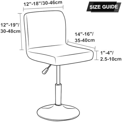 Waterproof Bar Stool Cover Set of 4 Black for Kitchen