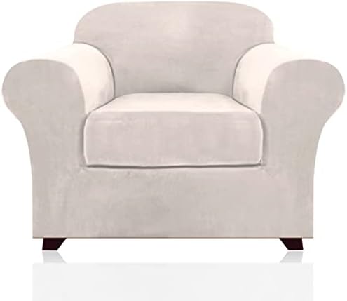 PrinceDeco Velvet Plush Chair Cover 2 Piece Set