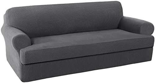 HVERSAILTEX 2 Piece Sofa Slipcover - Charcoal Gray 1