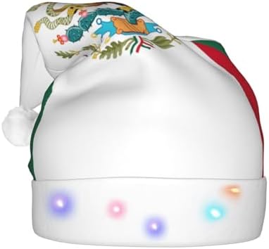 Flag Of Mexico Christmas Hat With LED Lights