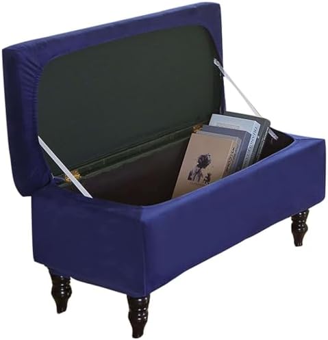 Velvet Stretch Ottoman Slipcover for Bedroom - Small