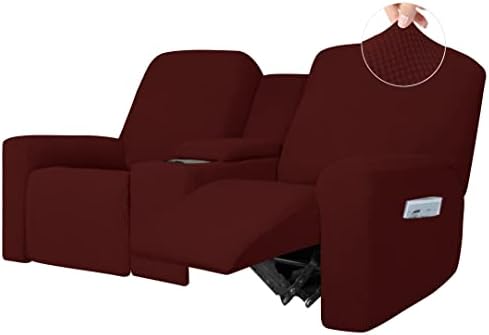 Easy-Going 1 Piece Stretch Reclining Loveseat Cover with Middle Console Storage