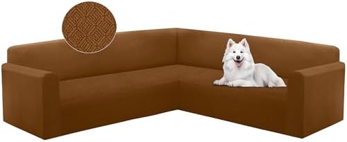HDCAXKJ L Shape Sectional Sofa Cover Caramel X-Large