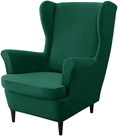 CONRUSER Stretch Wingback Chair Covers Green