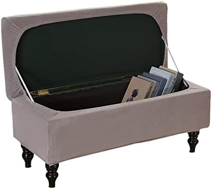 Velvet Storage Ottoman Cover for Footstool and Bench 1