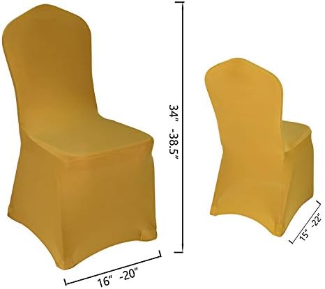 WELMATCH Gold Stretch Spandex Chair Covers 24 PCS