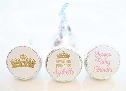 Personalized Princess Baby Shower Hershey Kiss Stickers 3 Designs 108 Stickers