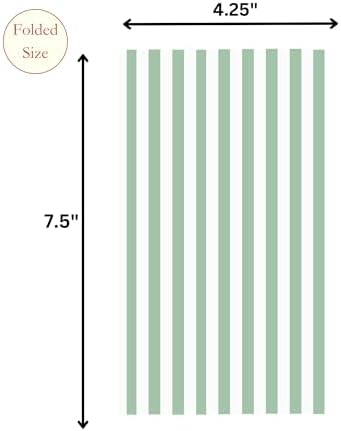 Stxys 100ct Sage Green Striped Napkins 1