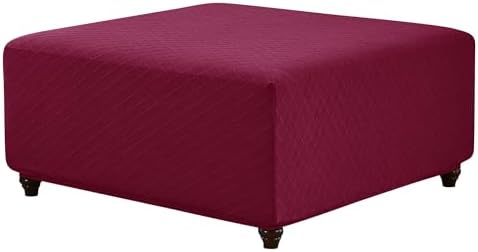 ANWUCHEN Velvet Ottoman Slipcover - X-Large Red