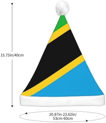 Tanzania Flag Print Christmas Hat with LED Lights