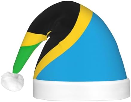 Tanzania Flag Print Christmas Hat with LED Lights