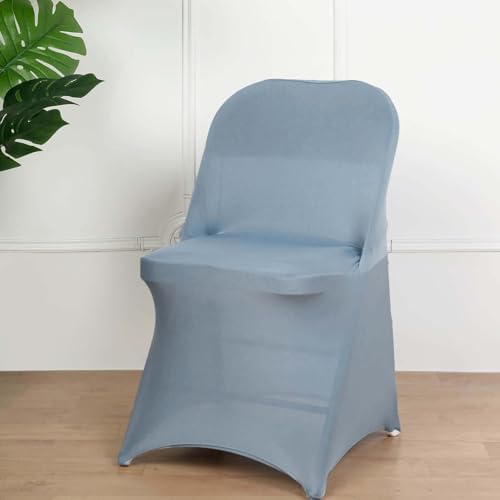 Efavormart 10pcs Stretchy Spandex Dining Chair Cover Dusty Blue
