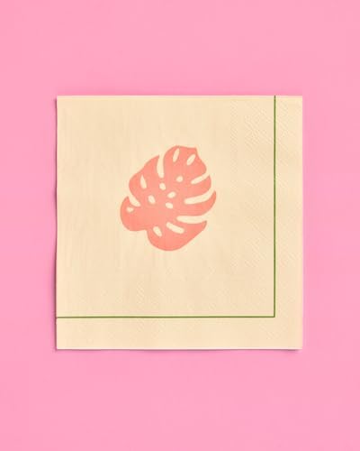 Xo Fetti Beige Tropical Napkins - 3-Ply 24 Pack