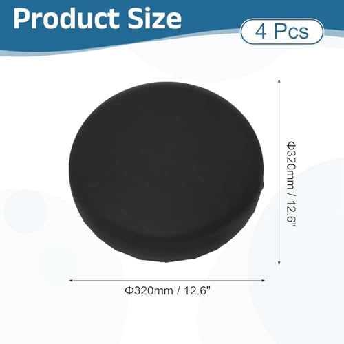 Uxcell 4 Pack Stool Covers Round Black