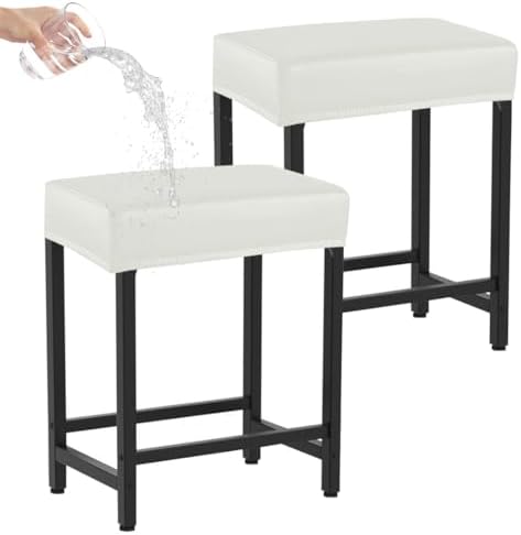Levoberg White Bar Stool Cover Set of 2 1