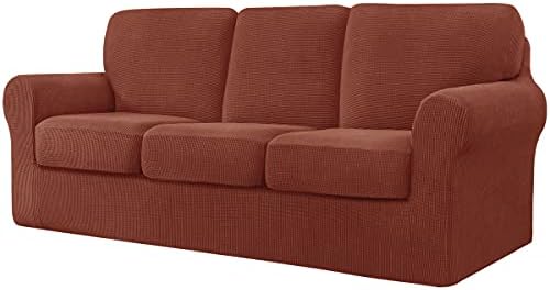 CHUN YI 7 Piece Stretch Sofa Cover for 3 Seater Couch