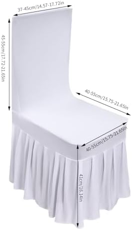 30Pcs Chair Slipcovers with Skirt White