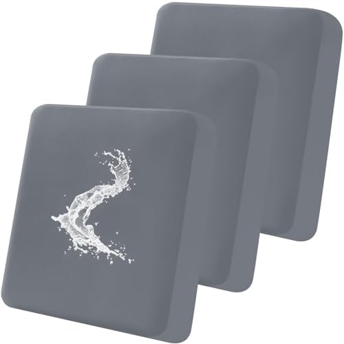 Smiry Waterproof Couch Cushion Covers 3 Pack Dark Grey