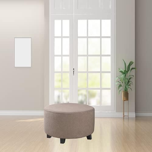 Stretch Ottoman Slipcover - Round Fit 30-41 Dia for Footrests and Stools