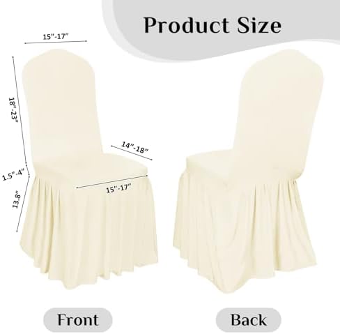 2pcs Chair Covers Stretch Parsons Skirt for Hotel Ceremony and Home