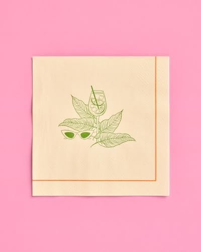 Xo Fetti Beige Tropical Napkins - 3-Ply 24 Pack