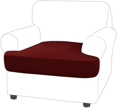 Molasofa T-Cushion Sofa Slipcover Set - Stretch Spandex 1 Piece Burgundy