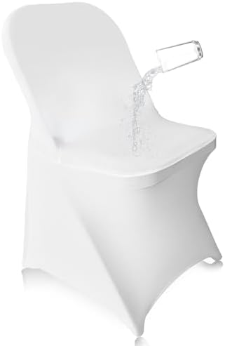 EMART 10pcs Folding Chair Covers White