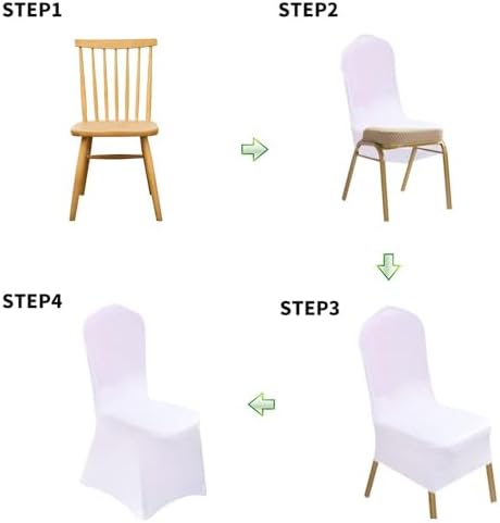 50 Pcs White Washable Removable Chair Covers for Weddings