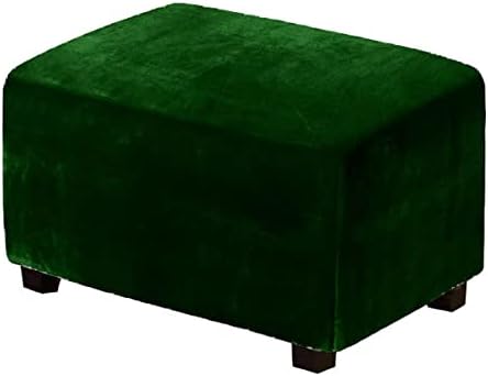 Velvet Ottoman Covers Rectangle XL Stretch Footstool Slipcover